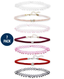Girls Velvet Choker Necklace 7 Pack MULTI CLR The Children s Place CA