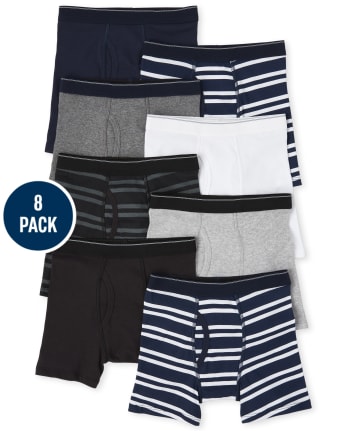 Boys Striped Boxer Briefs 8-Pack