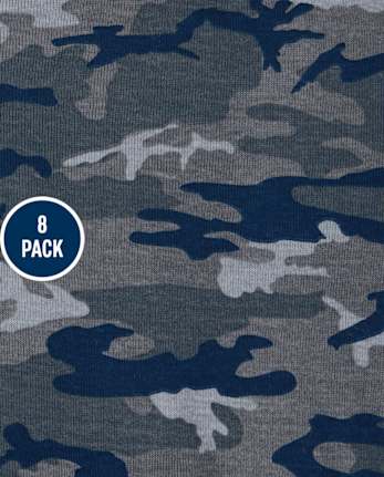 Boys Camo Boxer Brief Underwear 8-Pack