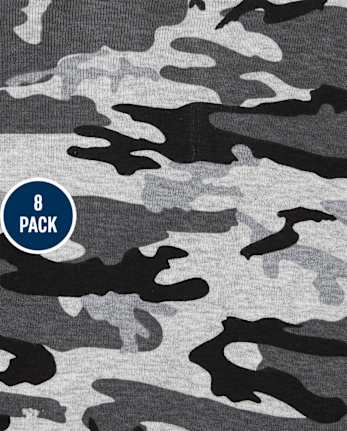 Boys Camo Boxer Brief Underwear 8-Pack