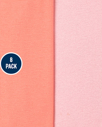Paquete de 8 camisetas para niñas pequeñas