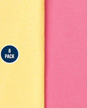 Paquete de 8 camisetas para niñas pequeñas