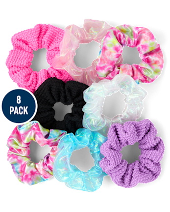 Girls Ruched Scrunchie 8-Pack