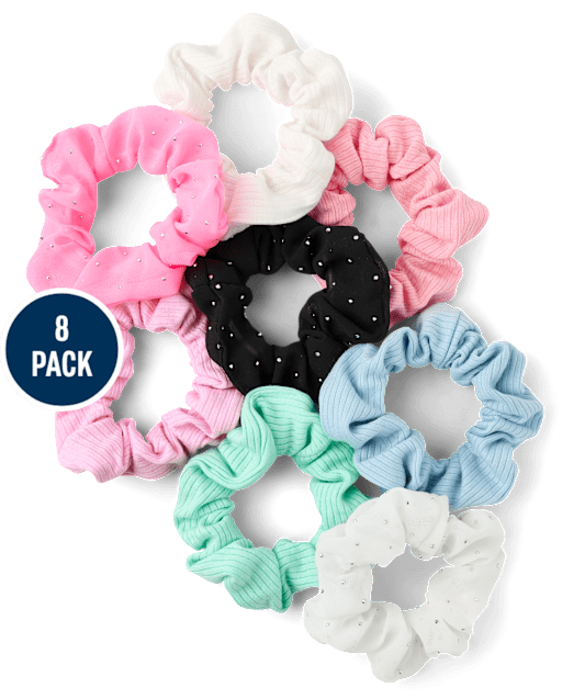 Lot de 8 chouchous à strass pour filles