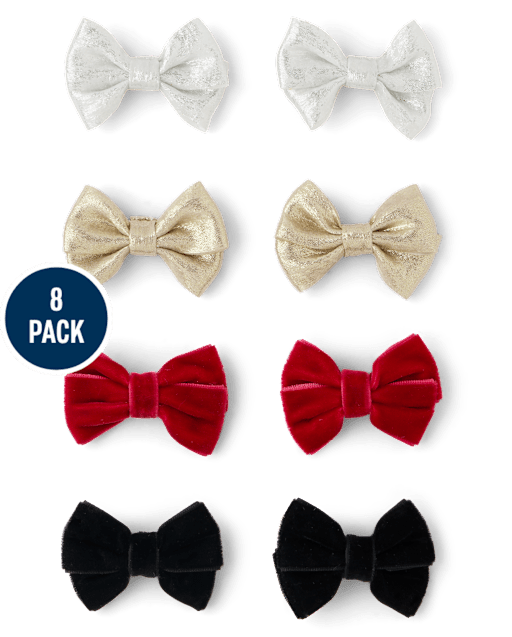 Toddler Girls Bow Hair Clip 8-Pack