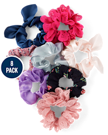 Girls Floral Scrunchie 8-Pack