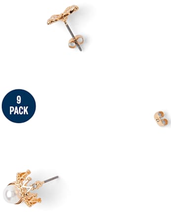 Girls Daisy Earrings 9-Pack