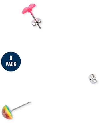 Paquete de 9 aretes mágicos para niñas