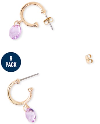 Paquete de 9 aretes de princesa para niñas