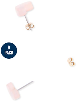 Paquete de 9 aretes de flores para niñas