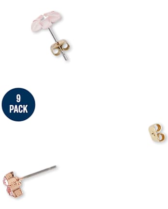 Paquete de 9 aretes de mariposa para niñas