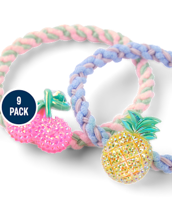 Girls Fruit Hair Tie 9-Pack