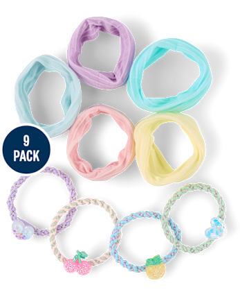 Girls Fruit Hair Tie 9-Pack