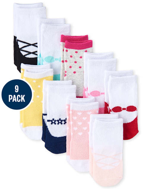 Lot de 9 chaussettes mi-longues pour bébé fille