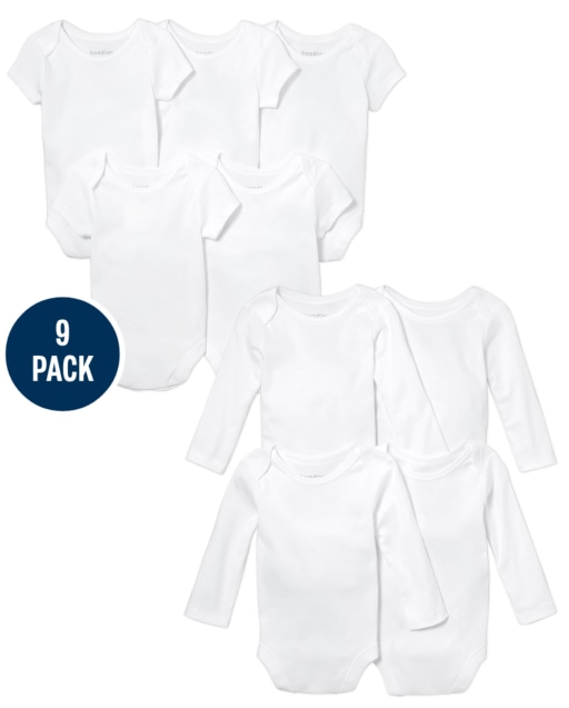 Unisex Baby Long Sleeve And Short Sleeve Bodysuit 9-Pack