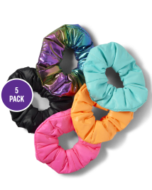 Girls Puffy Scrunchies 5-Pack