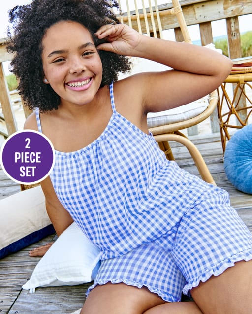 Girls Gingham Pajama Set