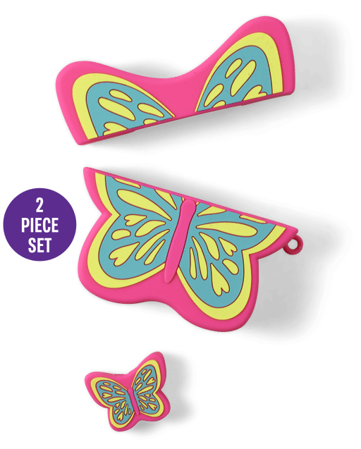 Girls Butterfly Wireless Earbuds Case 2-Piece Set
