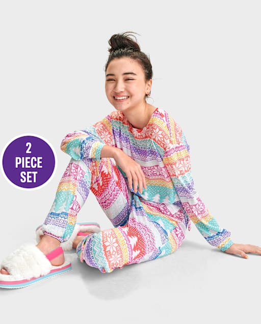 Tween Girls Snowflake Fairisle Pajamas