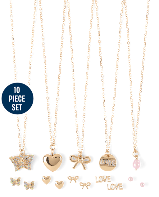 Girls Floral 10-Piece Jewelry Set