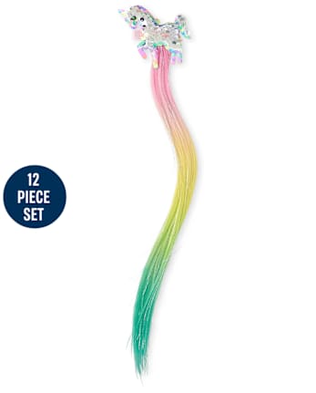 Girls Rainbow Flip Sequin Unicorn 12-Piece Hair And Jewelry Set