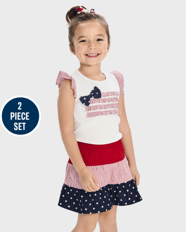 Girls American Flag  2-Piece Set - American Cutie