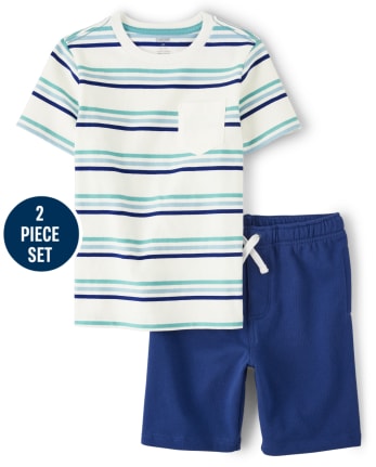 Boys Striped Pocket Top And Shorts Set - Island Getaway