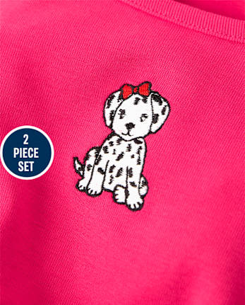 Girls Puppy Top And Leggings Set - Dalmatian Friends