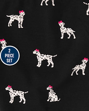 Girls Puppy Top And Leggings Set - Dalmatian Friends