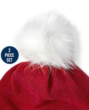 Girls Hat And Mittens Set - Ho Ho Ho
