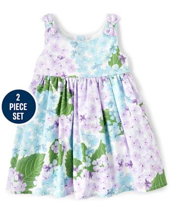 Vestido de hortensias para mamá y yo para bebés niñas - Spring Blooms
