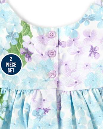 Vestido de hortensias para mamá y yo para bebés niñas - Spring Blooms