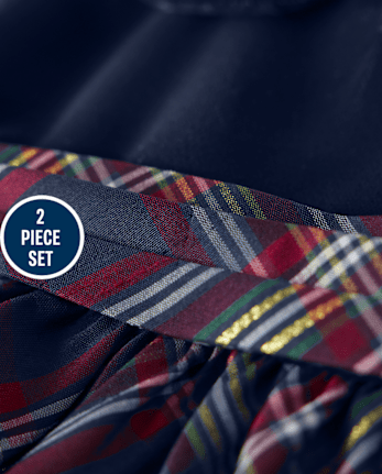 Robe en tricot à carreaux pour bébé fille - Célébrations de famille