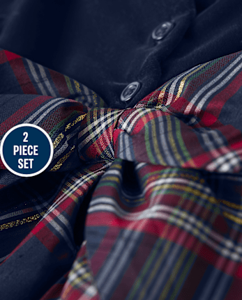 Robe en tricot à carreaux pour bébé fille - Célébrations de famille