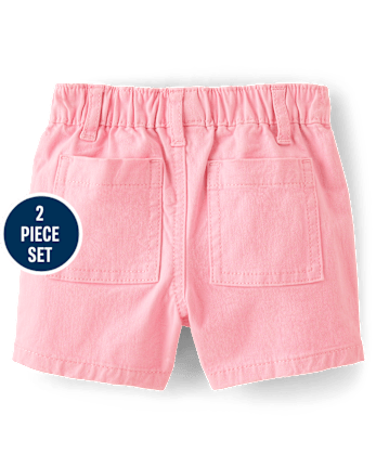 Bébé Garçons Famille assorti Flamingo Button Up Body And Pull On coton chino Short Ensemble - Tropical Paradise