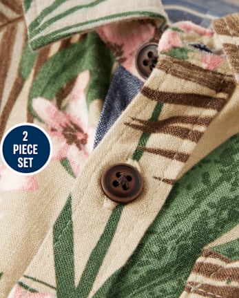 Baby Boys Matching Family Palm 2-Piece Set - Safari