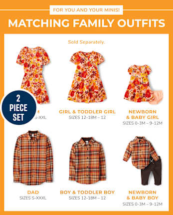 Baby Boys Dad And Me Plaid Corduroy 2-Piece Outfit Set - Happy Harvest