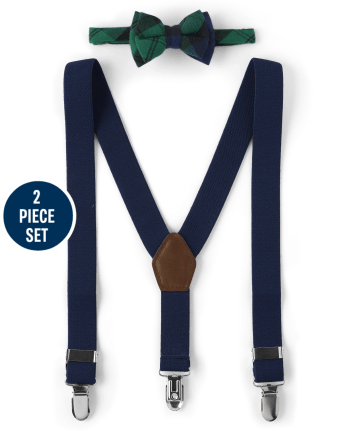 Boys Bow Tie And Suspenders 2-Piece Set - Nutcracker