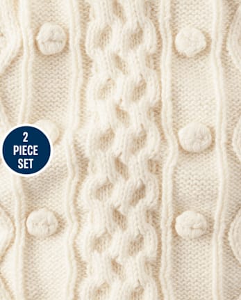 Baby Cable Knit 2-Piece Outfit Set