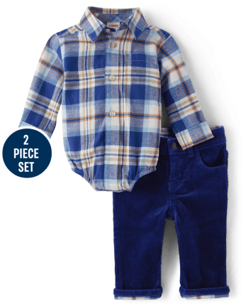 Baby Boys Matching Family Plaid 2-Piece Outfit Set - Mandy Moore for Gymboree