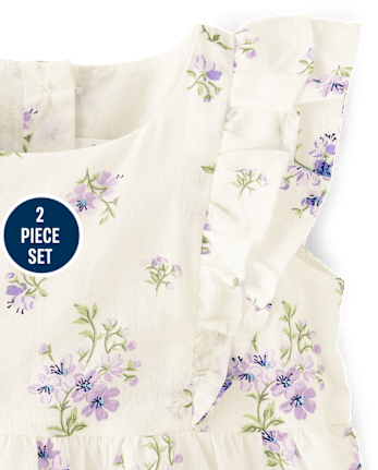 Baby Girls Floral Tiered Dress 2-Piece Outfit Set - Homegrown by Gymboree
