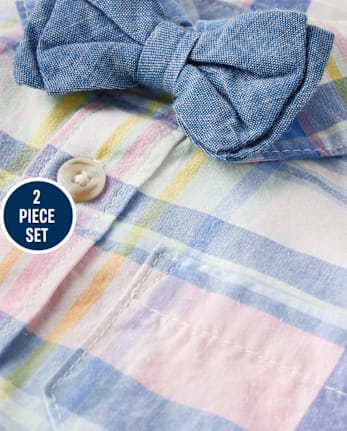 Baby Boys Matching Family Plaid 2-Piece Outfit Set - Spring Celebrations