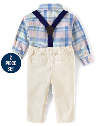 Baby Boys Matching Family Plaid 2-Piece Outfit Set - Spring Celebrations