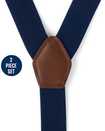 Boys Bow Tie And Suspenders Set - Royal Christmas