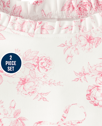 Maillot de bain rashguard fleuri pour fille - Swim