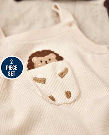 Baby Hedgehog Sweater Overalls 2-Piece Outfit Set - Homegrown by Gymboree
