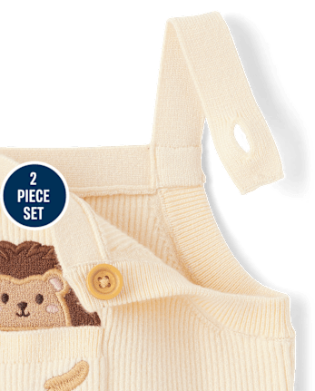 Baby Hedgehog Sweater Overalls 2-Piece Outfit Set - Homegrown by Gymboree