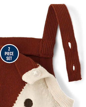 Baby Boys Fox Sweater Overalls 2-Piece Outfit Set - Homegrown by Gymboree