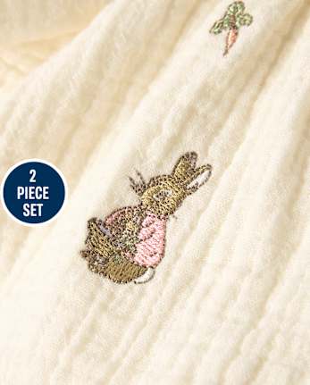 Baby Girls Peter Rabbit Flutter Gauze 2-Piece Outfit Set