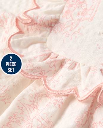 Baby Girls Peter Rabbit Embroidered Seersucker 2-Piece Outfit Set